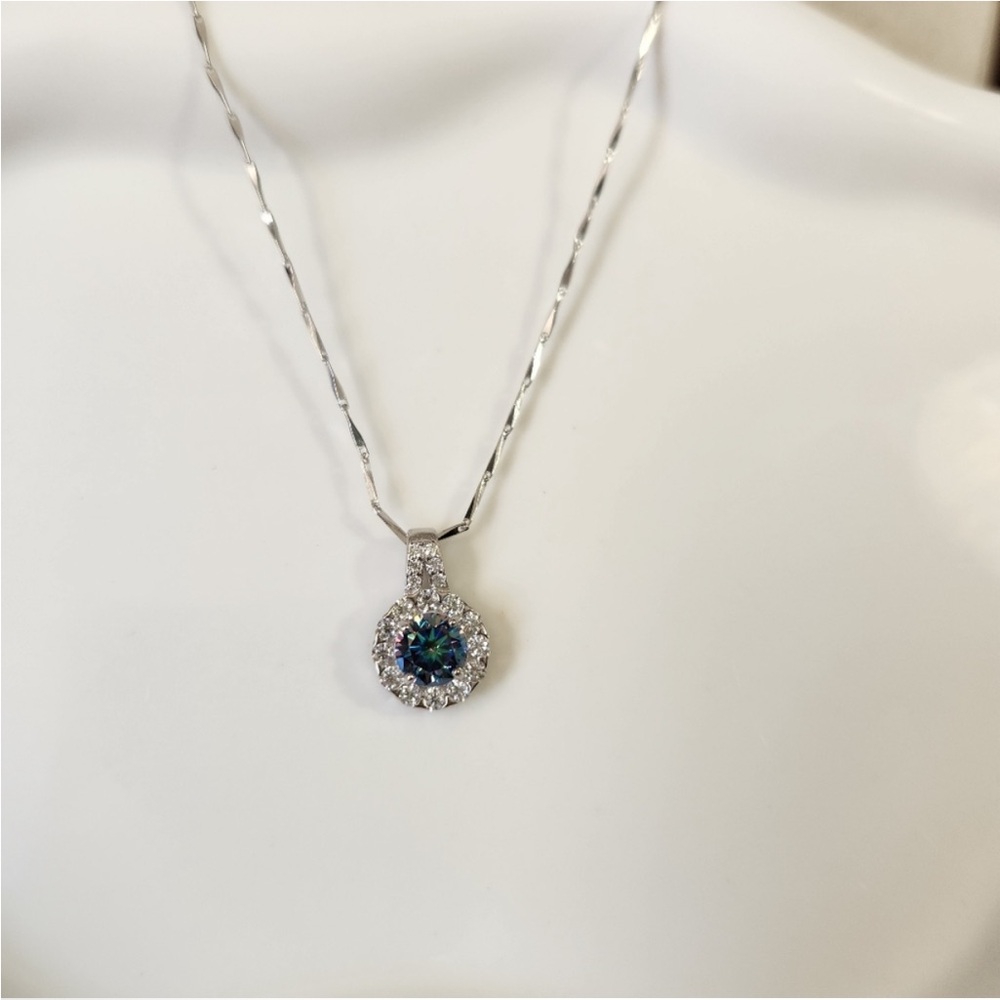 Sterling silver moissanite necklace